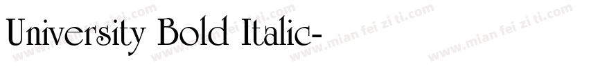 University Bold Italic字体转换